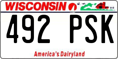 WI license plate 492PSK