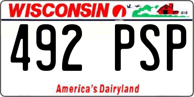 WI license plate 492PSP