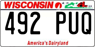 WI license plate 492PUQ