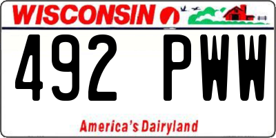 WI license plate 492PWW