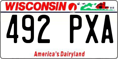 WI license plate 492PXA