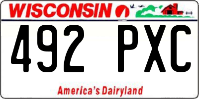 WI license plate 492PXC