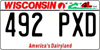 WI license plate 492PXD