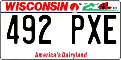 WI license plate 492PXE