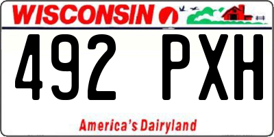 WI license plate 492PXH