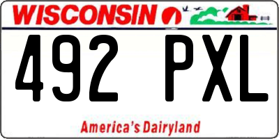 WI license plate 492PXL