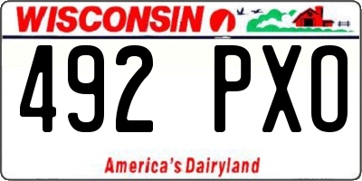 WI license plate 492PXO