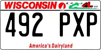 WI license plate 492PXP