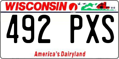 WI license plate 492PXS