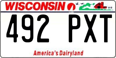 WI license plate 492PXT