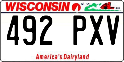 WI license plate 492PXV