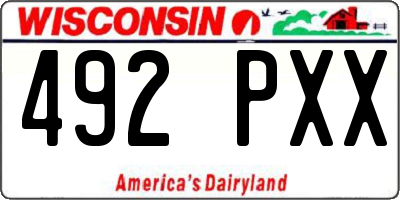 WI license plate 492PXX