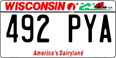 WI license plate 492PYA
