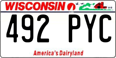 WI license plate 492PYC