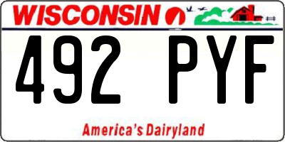 WI license plate 492PYF