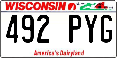 WI license plate 492PYG