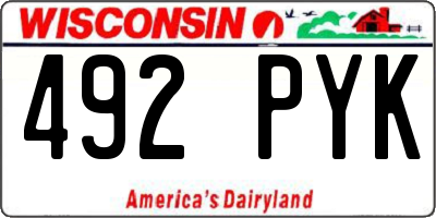 WI license plate 492PYK