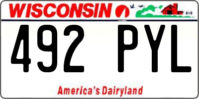 WI license plate 492PYL