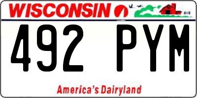 WI license plate 492PYM