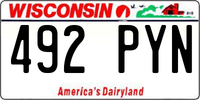WI license plate 492PYN