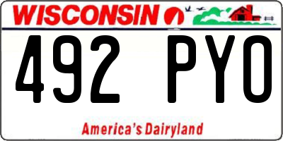 WI license plate 492PYO