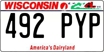 WI license plate 492PYP