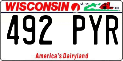 WI license plate 492PYR