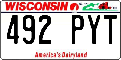WI license plate 492PYT