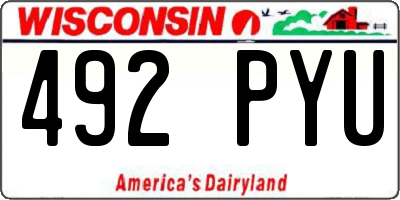 WI license plate 492PYU