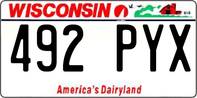 WI license plate 492PYX