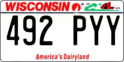 WI license plate 492PYY