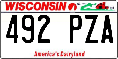 WI license plate 492PZA
