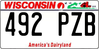 WI license plate 492PZB