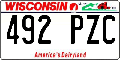 WI license plate 492PZC