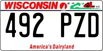 WI license plate 492PZD