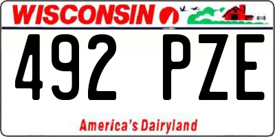WI license plate 492PZE