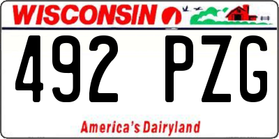 WI license plate 492PZG