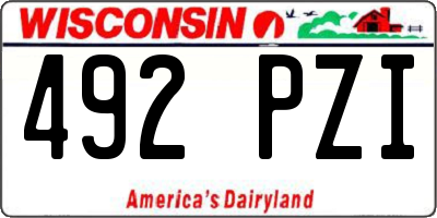 WI license plate 492PZI