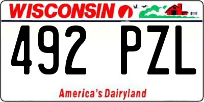 WI license plate 492PZL