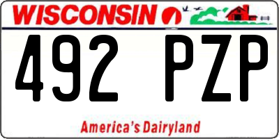 WI license plate 492PZP