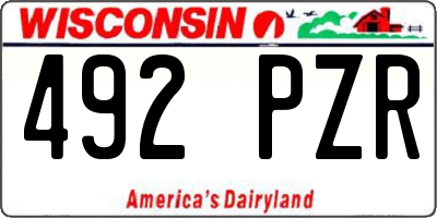 WI license plate 492PZR