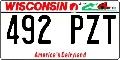 WI license plate 492PZT