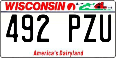 WI license plate 492PZU