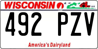 WI license plate 492PZV