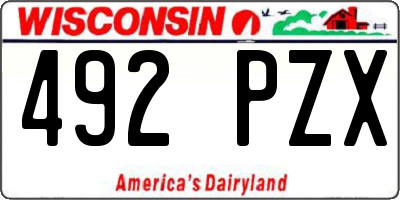 WI license plate 492PZX
