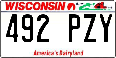 WI license plate 492PZY