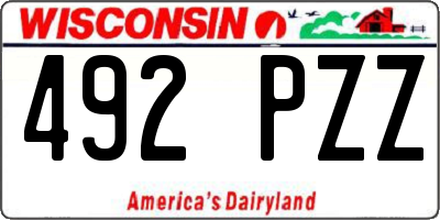 WI license plate 492PZZ