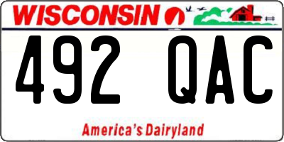 WI license plate 492QAC