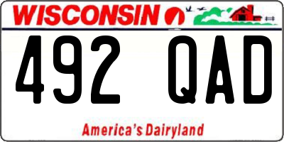 WI license plate 492QAD