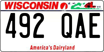 WI license plate 492QAE